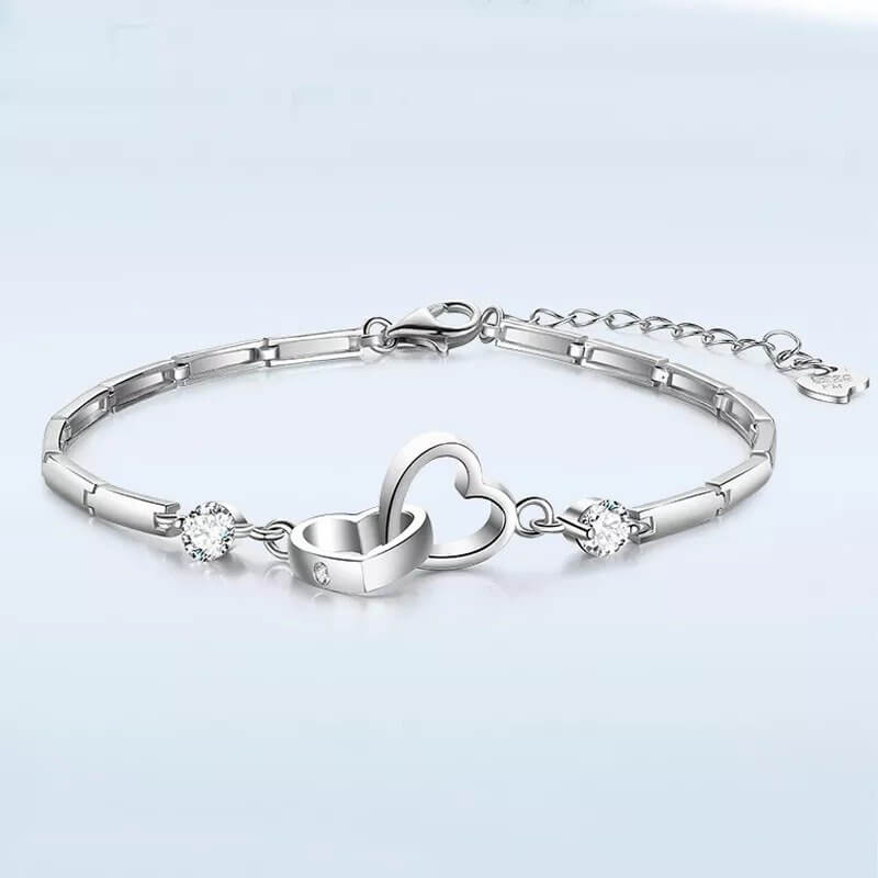 Bracciale con doppio cuore