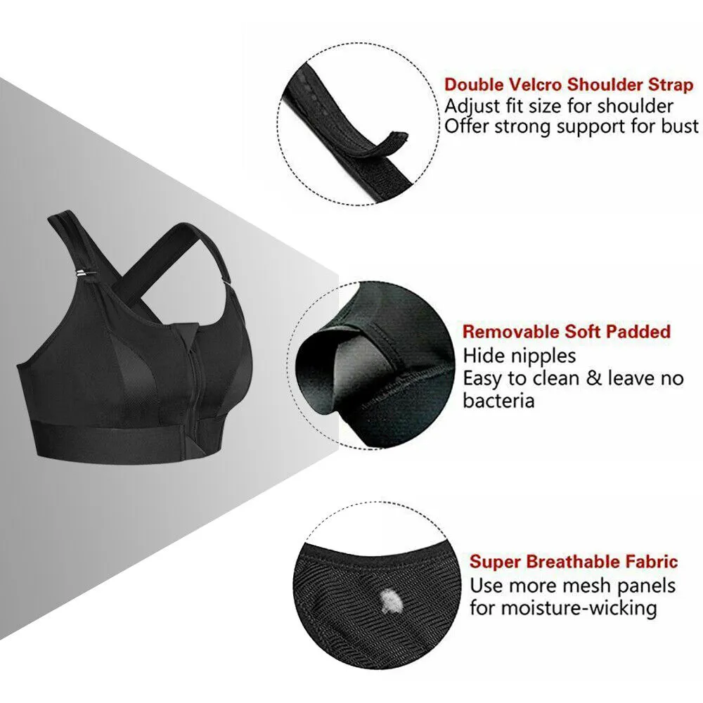 Reggiseno sportivo con cerniera anteriore Donna