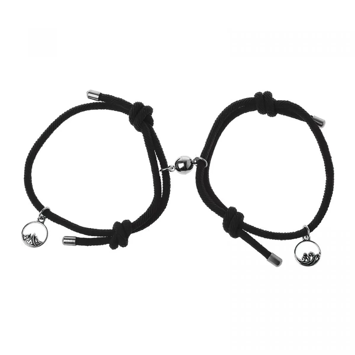 Braccialetti d'amore di coppia con magneti su un laccio da scarpe