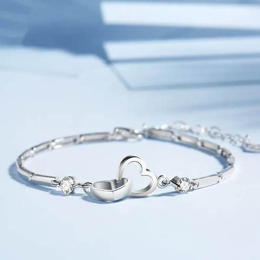 Bracciale con doppio cuore