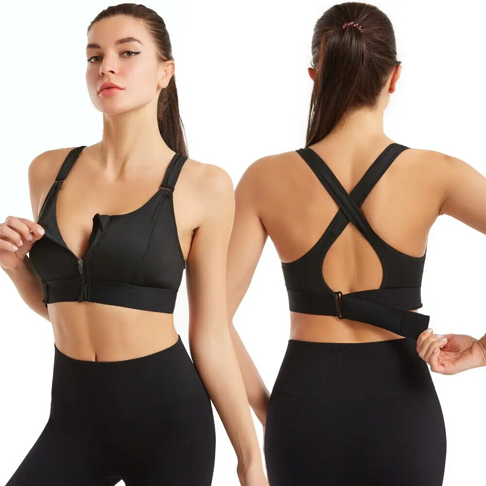 Reggiseno sportivo con cerniera anteriore Donna
